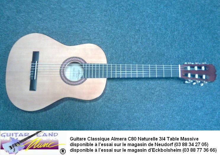 Guitare Classique Almera C80 Naturelle 3/4 Table Massive